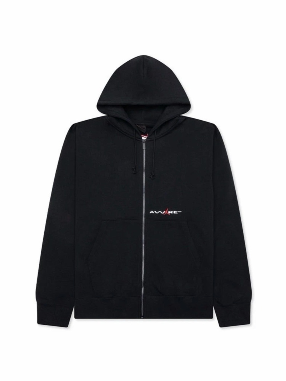 Awake NY Black Full-Zip Hooded Sweater with Small Logo